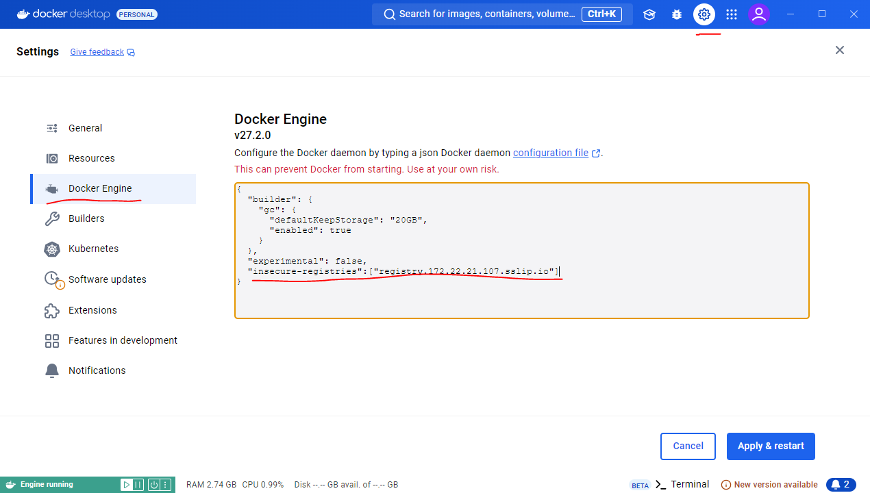 Docker Insecure Registries